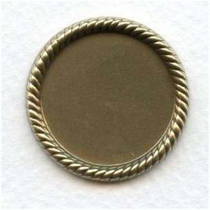 Rope Edge Setting Bases 25mm Oxidized Brass (6)