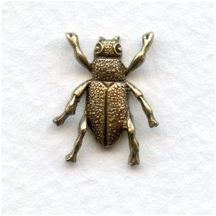 Tiny Bugs Solid Backs Oxidized Brass (4)