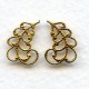 Filigree Leaves 14mm Right and Left Raw Brass (6 pairs)