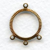 Three Strand Connector Hoops Oxidized Brass