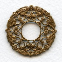 Round Frames Floral Details Oxidized Brass