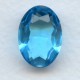 Aqua Glass Oval Unfoiled Jewelry Stone 18x13mm (1)