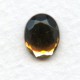 Smoked Topaz Glass Flat Back Stone 10x8mm Faceted Top