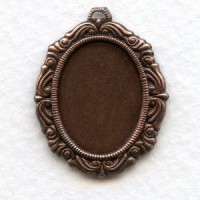 Ornate Detailed Setting 18x13mm Oxidized Copper (6)
