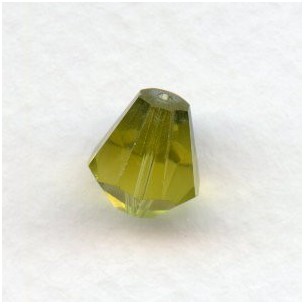 Olivine Bell Shape Faceted Glass Beads 10x9mm