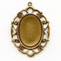 Openwork Floral Setting 25x18mm Oxidized Brass (1)