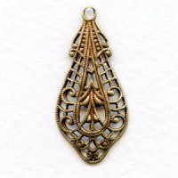 Filigree Pendant German Made Beautiful Details Brass (1)