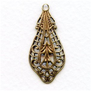 Filigree Pendant German Made Beautiful Details Brass (1)