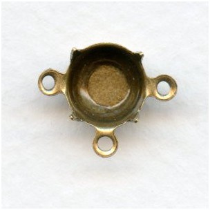 ^Three Loop Round 40ss Setting Connectors Oxidized Brass (12)