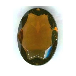 ^Smoked Topaz Glass Oval Unfoiled Jewelry Stone 25x18mm