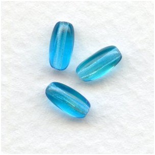 Citrine and Aqua Two Tone Glass Rice Beads 13x4mm