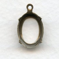 Oxidized Brass One Loop Setting 14x10mm