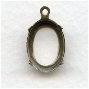 Oxidized Brass One Loop Setting 14x10mm