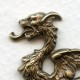 Medieval Style Dragon Stampings Oxidized Brass