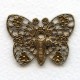 Flat Floral Filigree Butterfly Oxidized Brass 33mm