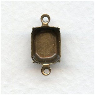 Octagon Setting Connectors Oxidized Brass 10x8mm (12)