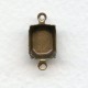 Octagon Setting Connectors Oxidized Brass 10x8mm (12)