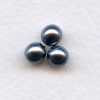 Dark Grey Czech Glass Pearls 6mm