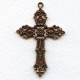 Ornate Cross Pendant Oxidized Copper (1)