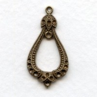 Exceptional Pendant with Rhinestone Settings Oxidized Brass