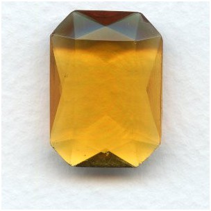 Topaz Glass Octagon Unfoiled Jewelry Stone 25x18mm