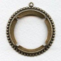 Beaded Edge Setting 30mm Oxidized Brass (1)