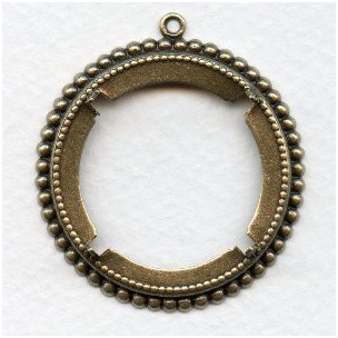 Beaded Edge Setting 30mm Oxidized Brass (1)