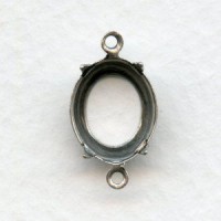 Oval Setting Connectors Oxidized Silver 12x10mm (12)