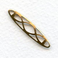 Oval Grill Oxidized Brass Connectors 33mm (12)