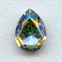 ^Pear Shaped Crystal AB Foiled Rhinestone 18x13mm
