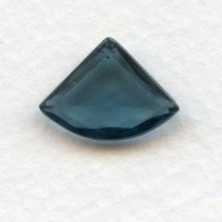 Montana Blue Bohemian Glass Fan Shape Stones 18x13mm (2)