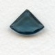 Montana Blue Bohemian Glass Fan Shape Stones 18x13mm (2)