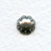 Smooth Flower Shaped 8mm Bead Caps Oxidized Silver