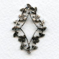 Openwork Floral Frame Oxidized Silver (6)