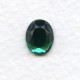 Emerald Glass Flat Back Stone 10x8mm Faceted Top (4)