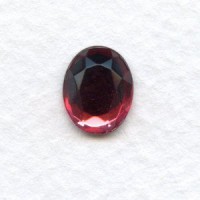 Dark Rose Flat Back Stone 10x8mm Faceted Top (4)