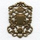 Crown and Cherub Royal Plaque Oxidized Brass 51mm (1)