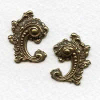 Victorian Details Right Left Flourishes Oxidized Brass