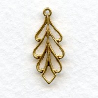 Filigree Leaf Pendant with Loop Raw Brass (6)