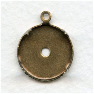 Pronged 15mm Settings Oxidized Brass (6)