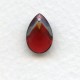 Briolette Ruby 13x8.5mm Pear Shape Glass Pendant