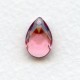 ^Briolette Rose 13x8.5mm Pear Shape Glass Pendant