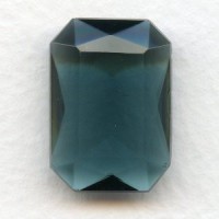 ^Montana Blue Glass Octagon Unfoiled 25x18mm