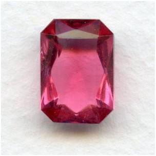 ^Rose Glass Octagons Unfoiled 14x10mm
