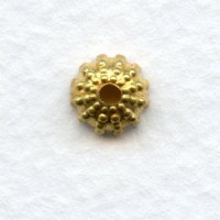 Beaded Detail Bead Caps 8mm Raw Brass (24)
