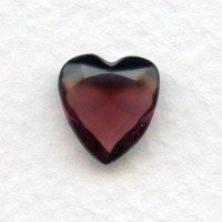 Amethyst Glass Heart-Shape Stones Unfoiled 12x11mm