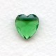 ^Peridot Glass Heart-Shape Stones Unfoiled 12x11mm