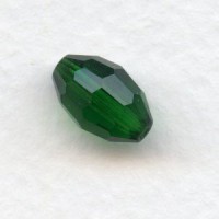 Emerald Oval Faceted Glass Beads 11x8mm
