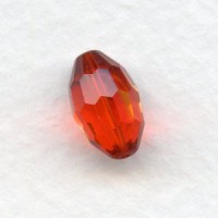 Oval Faceted Glass Beads Ruby 11x8mm