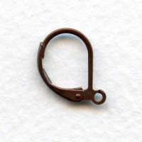 Lever Back Earring Finding with Loop Oxidized Copper (24)